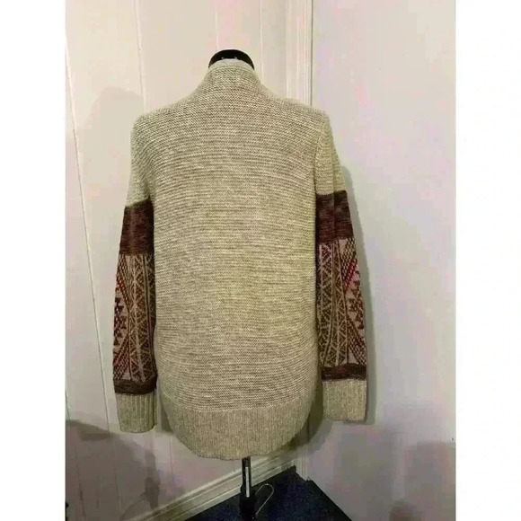 Lucky Cardigan Aztec Southwestern Fringe Asymetrical Open Sweater Womens  Large - Picture 4 of 11